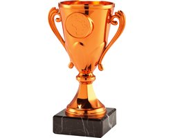 Bronzen trofee beker - derde prijs - H14 cm - Sportprijs