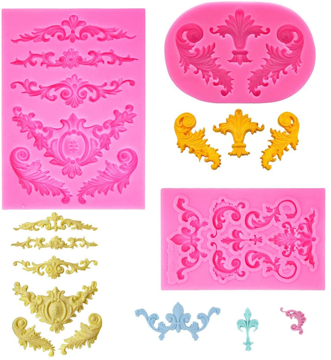 Siliconen Fondantvormen - Set van 3 - Duurzaam en Gebruiksvriendelijk