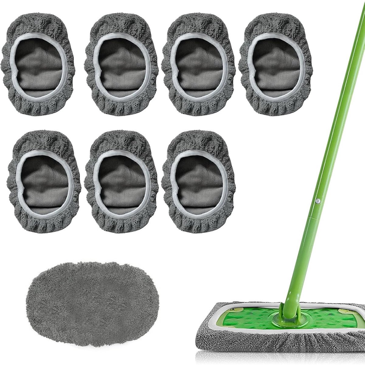 EXCITAT 8 stuks - Dweildoeken - Vloerdoeken - Herbruikbaar - Geschikt voor veegmachines, vloeren, voertuigen, ramen - Grijs