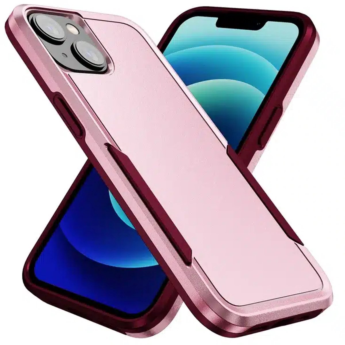 Cityhoesje - Backcover iPhone 15 - Anti-drop - Roze