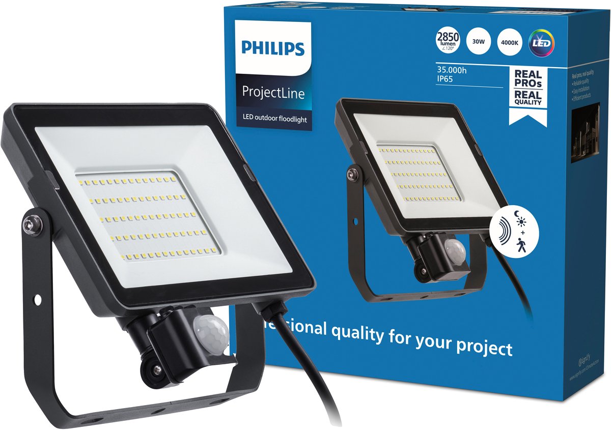 Philips ProjectLine straler 30W koel wit licht - 4000K - Geïntegreerde bewegingssensor