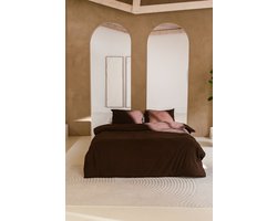 Néarr Bedding - 100% Egyptisch katoen - dekbedovertrek - 400TC - Gizeh brown 200x200/220 - tweepersoons
