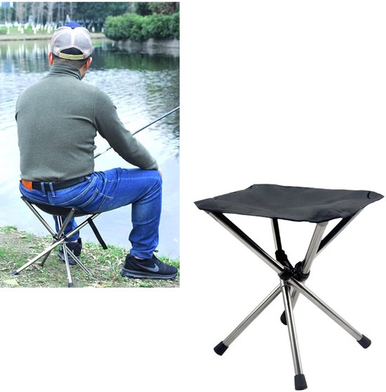 Mini Tabouret Pliant Camping 100 Kg – Siège Portable Oxford Léger, Idéal Pêche Randonnée BBQ Plage