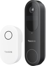 Reolink 2K 4MP Batterij Videodeurbel, 2-Band Wi-Fi,180 graden uitzicht, Persoons/verpakking detectie, Tweewegaudio, met 1:1 Hoofd-aan-teen zicht, Zwart, Inclusief bel