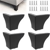 4 Stuks Zilveren Meubelpoten 8cm - Aluminiumlegering Kastpoten Met Schroeven