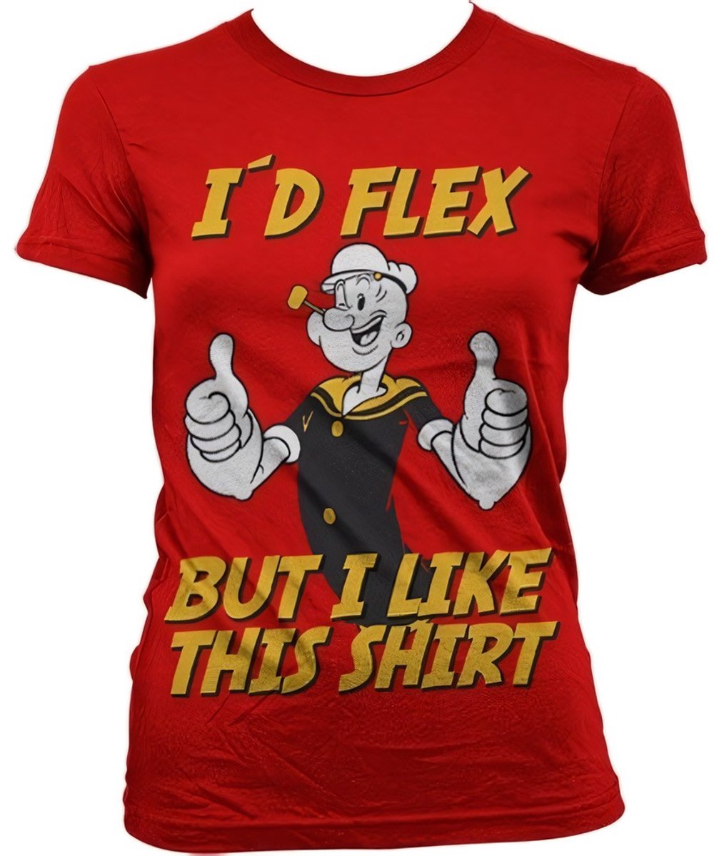 Popeye Dames Tshirt -L- I'd Flex Rood