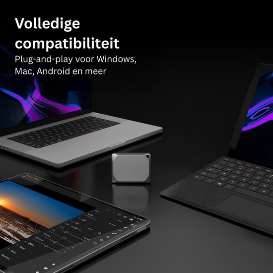 CLVP® Harde Schijf Extern - Draagbare - 1TB Opslag - Zwart van Merkloos — afbeelding 4