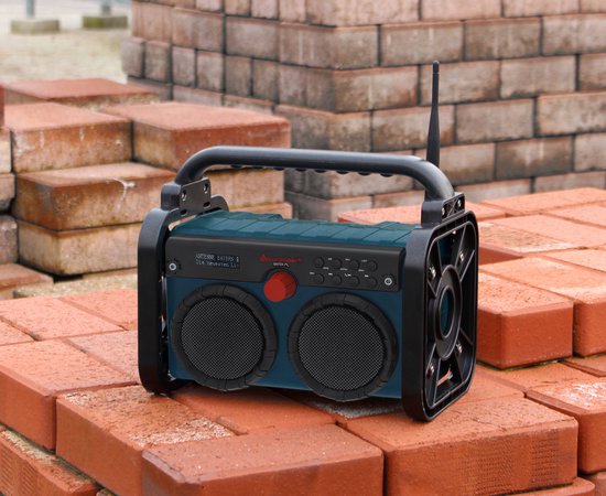 MEDION E66877 DAB Baustellenradio (Robustes Gehäuse, Spritzwassergeschützt , Bluetooth 5.0, PLL