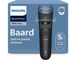 Philips Series 3000 Baardtrimmer mannen – 2 Trimkammen – Waterproof – Donkergrijs – BT3660/15
