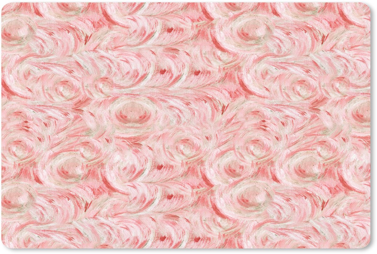 Muismat 27x18 cm - Mousepad Vloeiend - Olieverf - Roze - Muismatten
