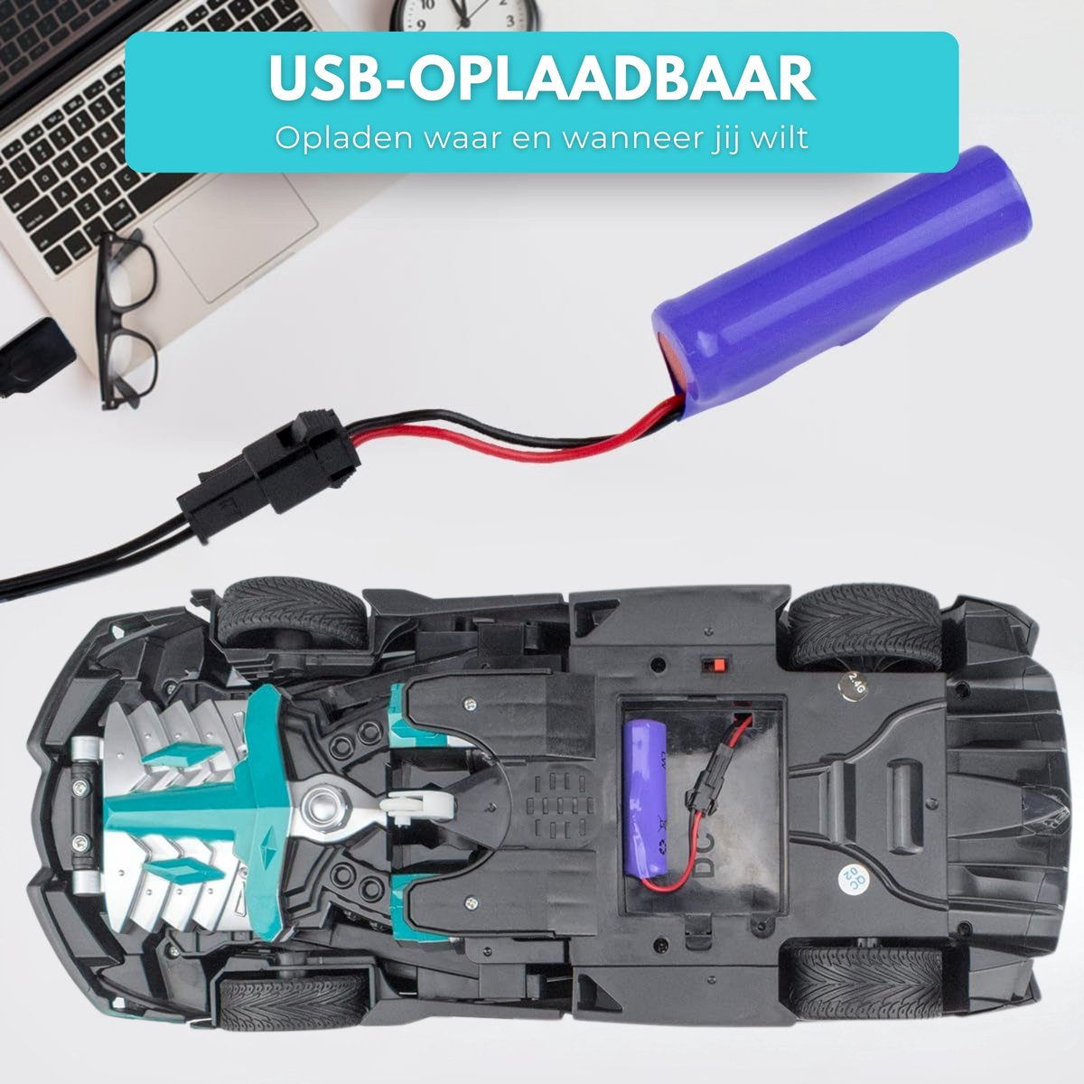 Boncy® Bestuurbare RC Auto - Transformerende Lambo Blauw - Jongens Meisje Volwassenen - Robot Speelgoed Binnen & Buiten - Afstandbestuurbaar Race Drift Car - Afstandsbestuurbaar Raceauto Accu Stuntauto - Bestuurbaar Elektrisch Autos Afstandsbediening — afbeelding 4