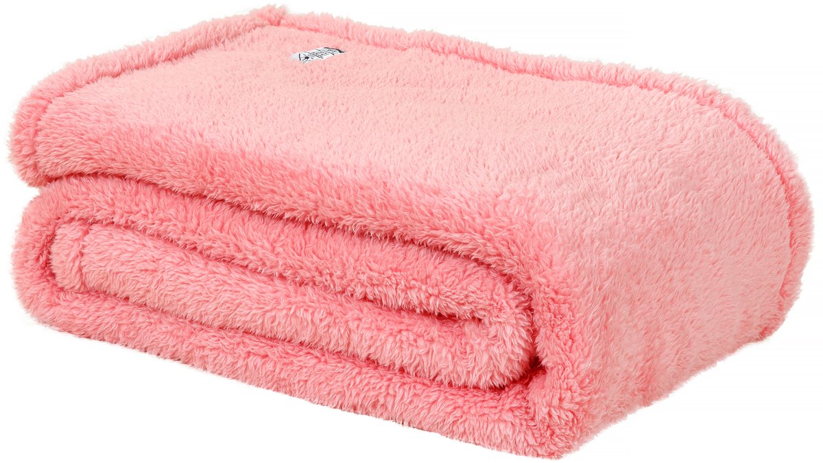 DoubleDry Teddy Fleece Deken - Ultrazacht - 130x170 cm - Roze