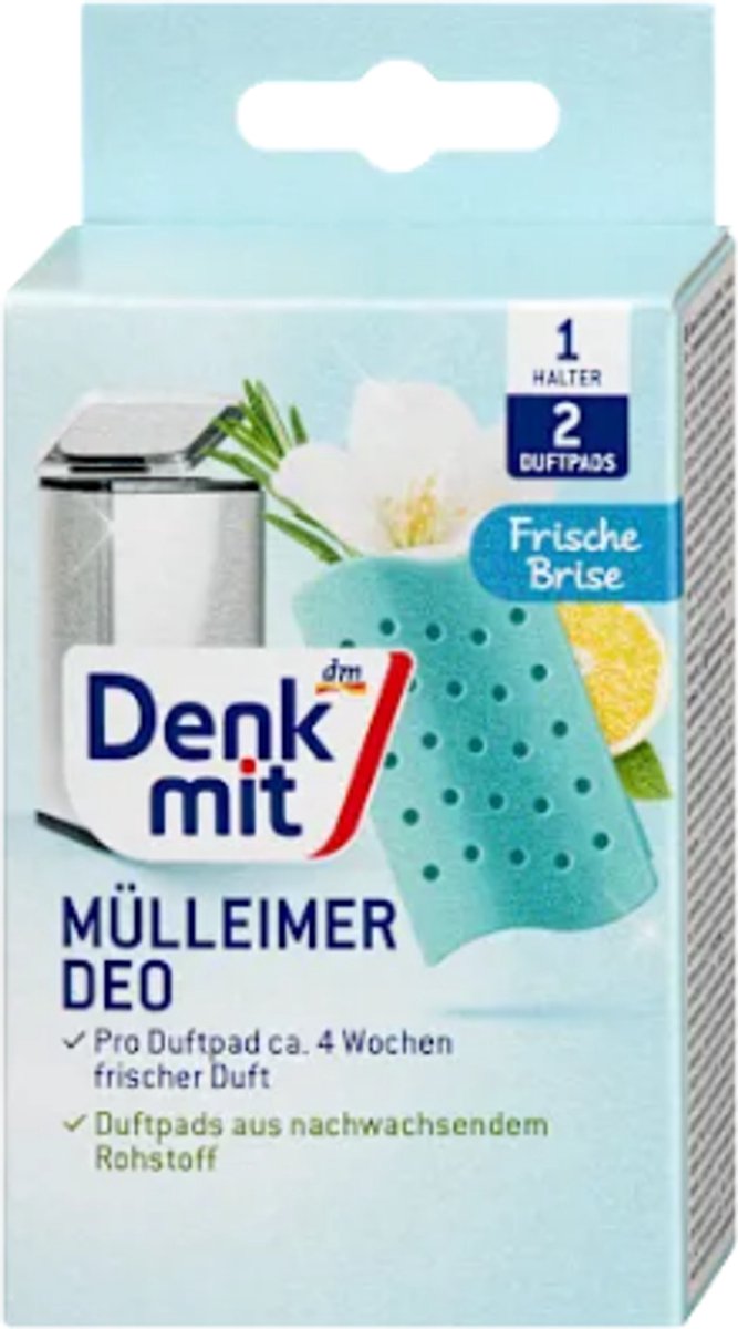 Denkmit Vuilnisbakdeodorant - Frisse bries - 2 stuks | Frisse Geur voor de Vuilnisemmer, Prullenbak - Tegen Onaangename Geurtjes