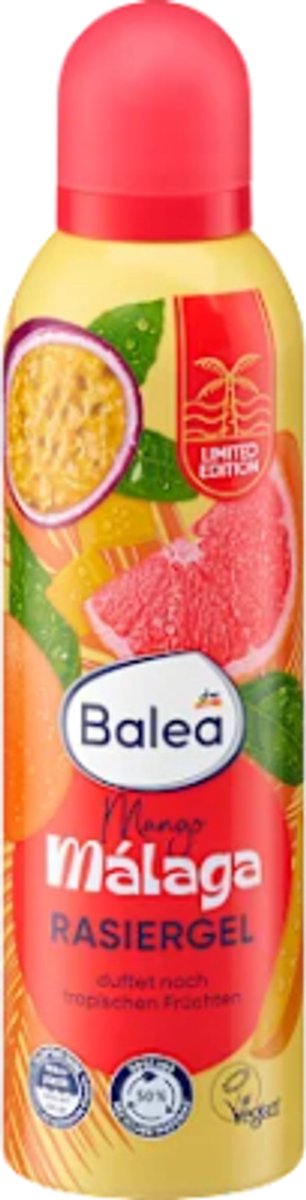 Zomer Scheergel Balea Mango Malaga | 1x 200 ml - Scheergel met Tropische geuren - Limited Edition 2025