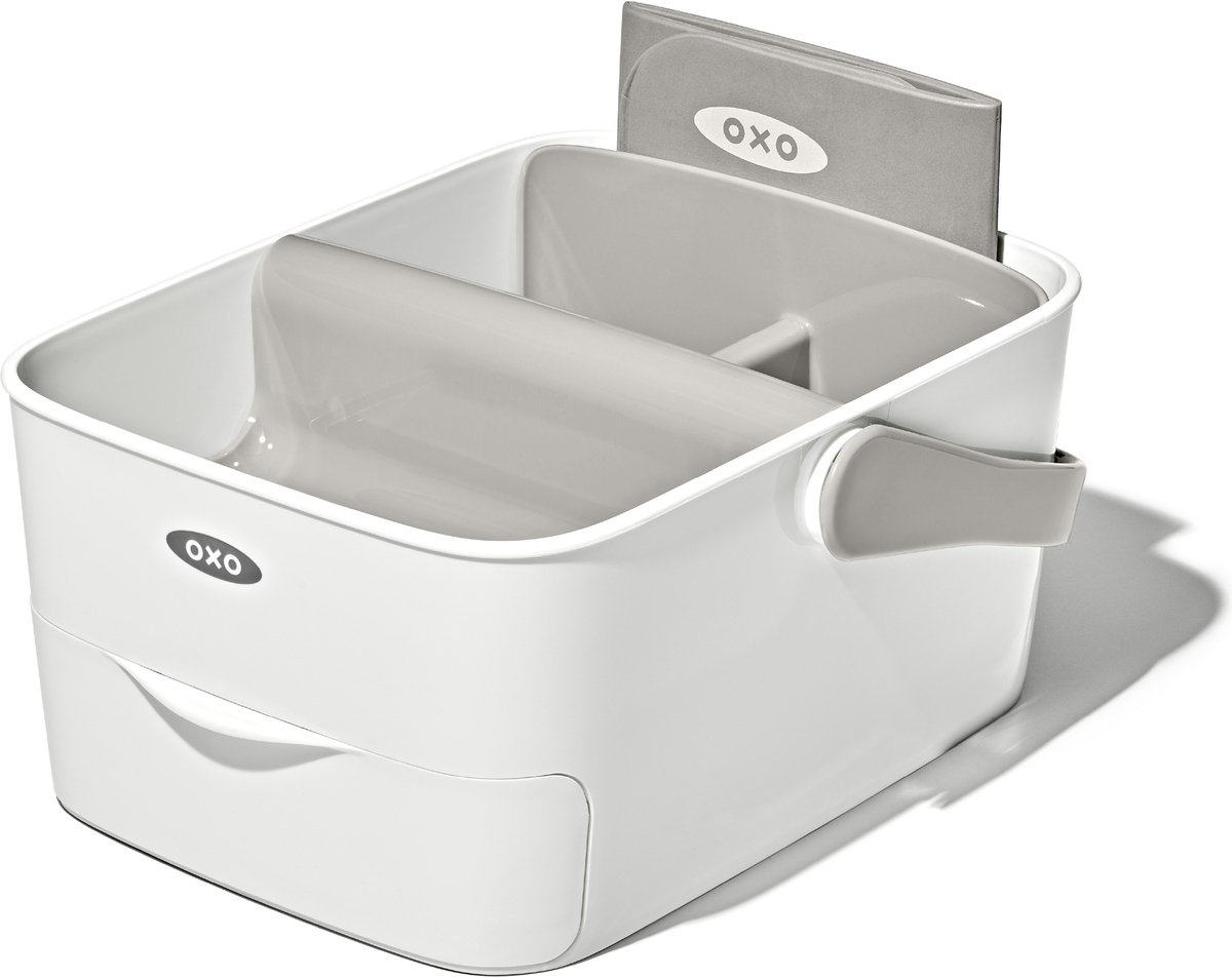 OXO tot Verzorgingsorganizer met luierkussen - Luier organiser - Luiermand - Diaper Caddy - Wit/grey