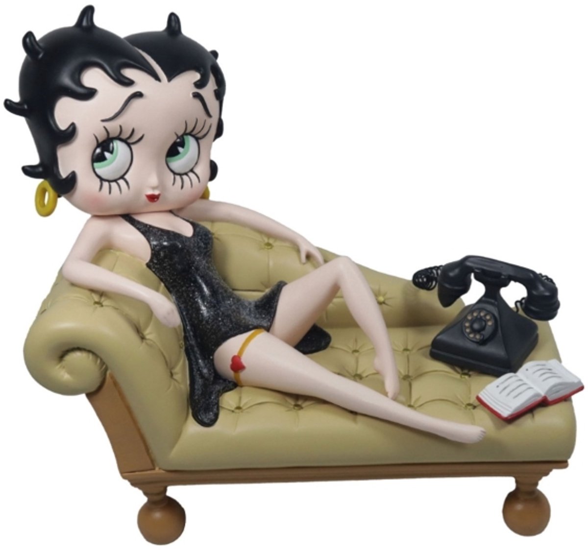 Betty Boop op Cream Chaise Lounge Bankje Beeld – 19 cm