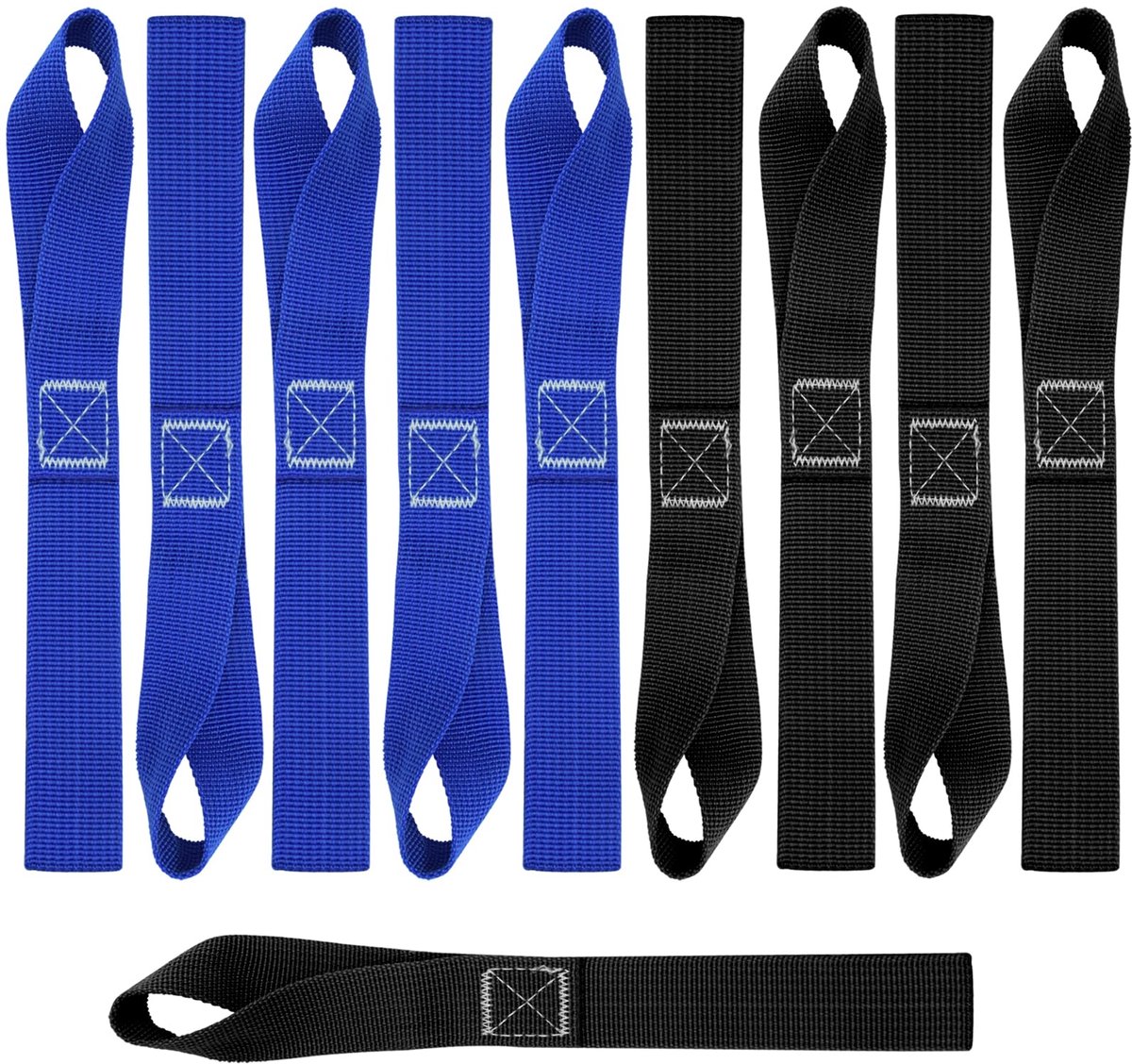 10 stuks Nylon Sjorlussen - Kort en Lusvormig voor Motortransport en ATV - Klein
