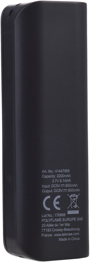 Batterie externe de poche TEKMEE 2200 mAh – 1 port USB – Chargeur portable