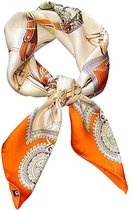 Dames Sjaal - Sjaals - Stola - Vierkante doek - Elegant Stijlvol Dames haar sjaal - Hals sjaaltje - Neksjaaltje - Omslagdoek Modesjaals - Neksjaal - Klein Sjaaltje - Dames Halsdoek - Oranje