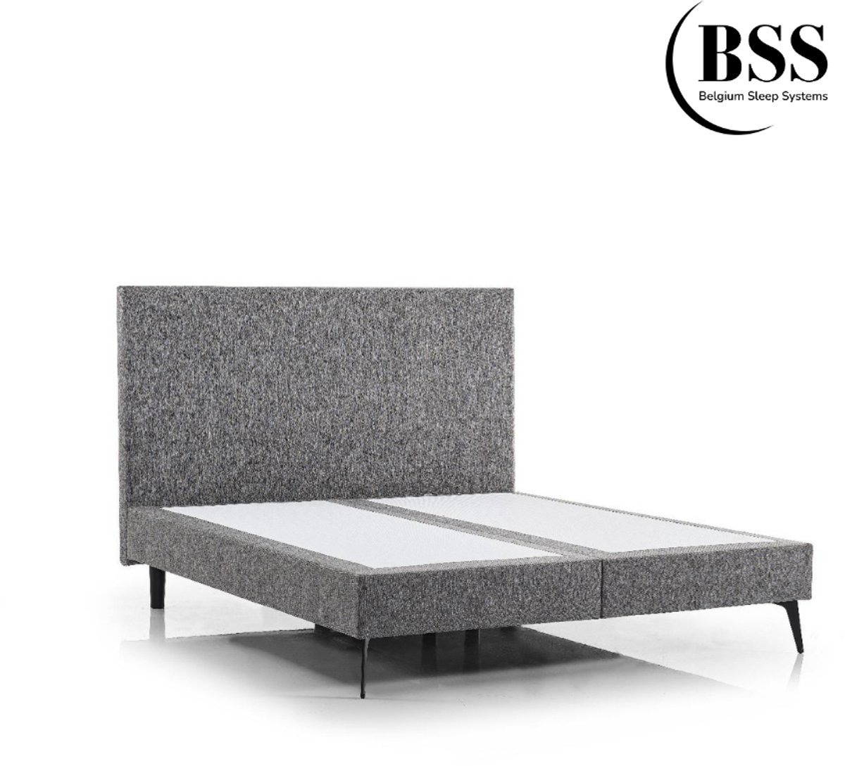 BSS Bedding Milan - Boxspring Onderbox - Zonder Matras - Luxe Stoffering - 160x200 cm - Grijs