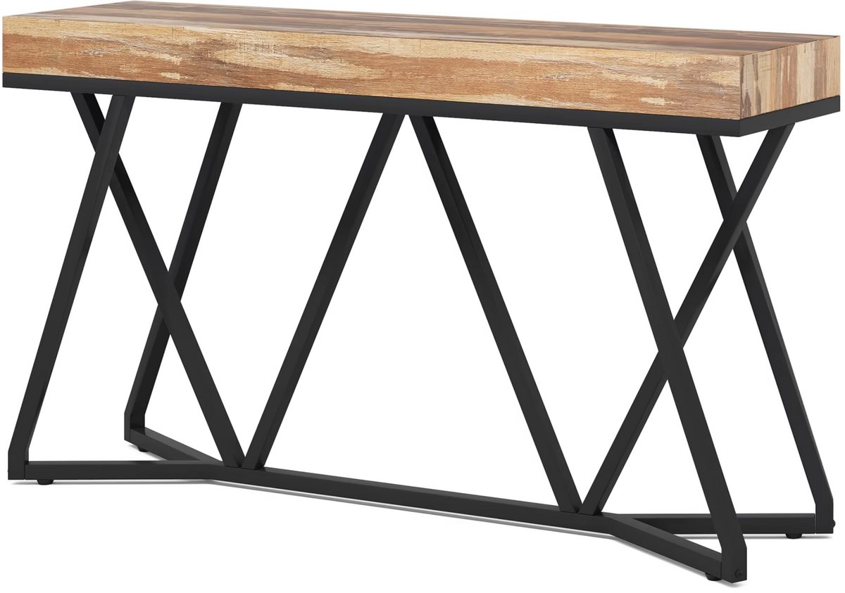 Happiq Console tafel Dolia - Naturel - Wandtafel - Sidetafel - Dressoir - Hout- Haltafel - Woonkamer of hal - 140cm Houtlook