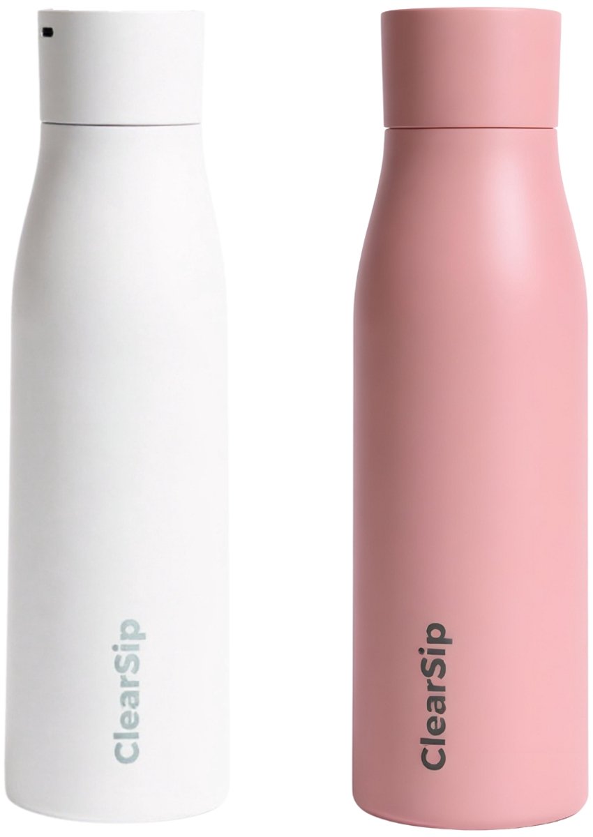 ClearSip Slimme Waterfles - UV-C Zelfreinigend - Drinkherinnering & Temperatuurweergave - Anti-slip - Thermosfles - 750 ML - Wit, Roze