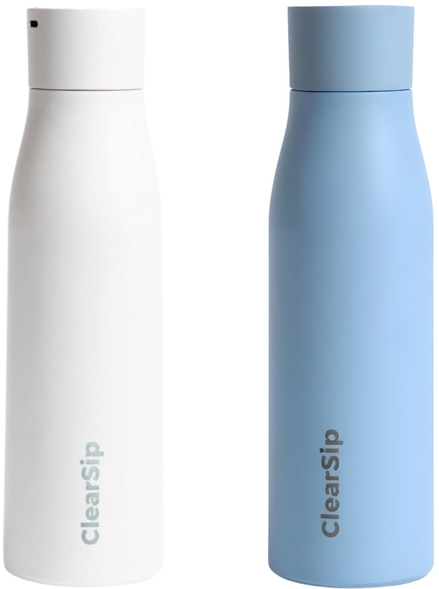 ClearSip Slimme Waterfles - UV-C Zelfreinigend - Drinkherinnering & Temperatuurweergave - Anti-slip - Thermosfles - 750 ML - Wit, Blauw
