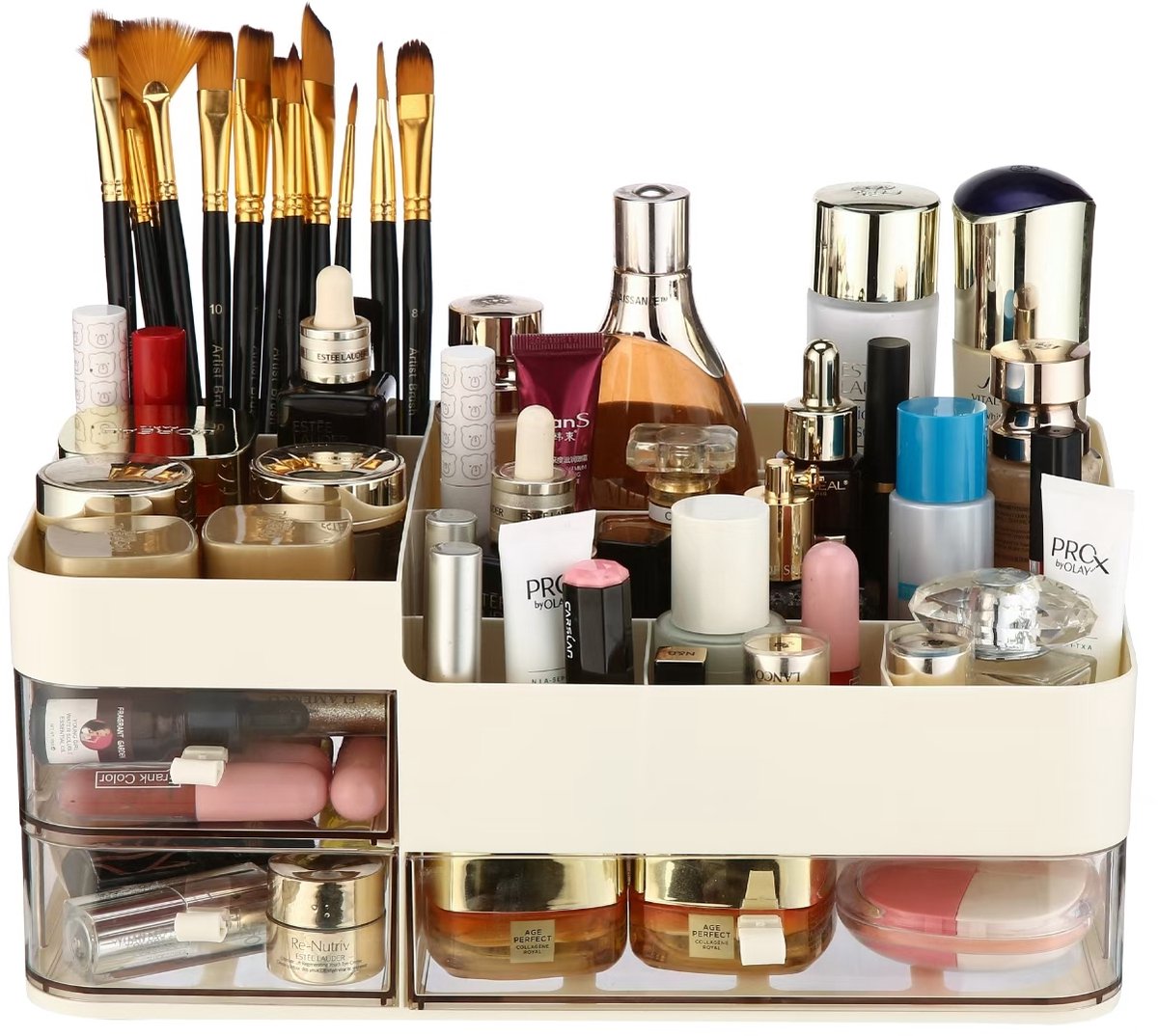 Behave Make Up Organizer - Skincare Organizer - Organizer Make Up - Beige - 3 Lades - Multifunctioneel