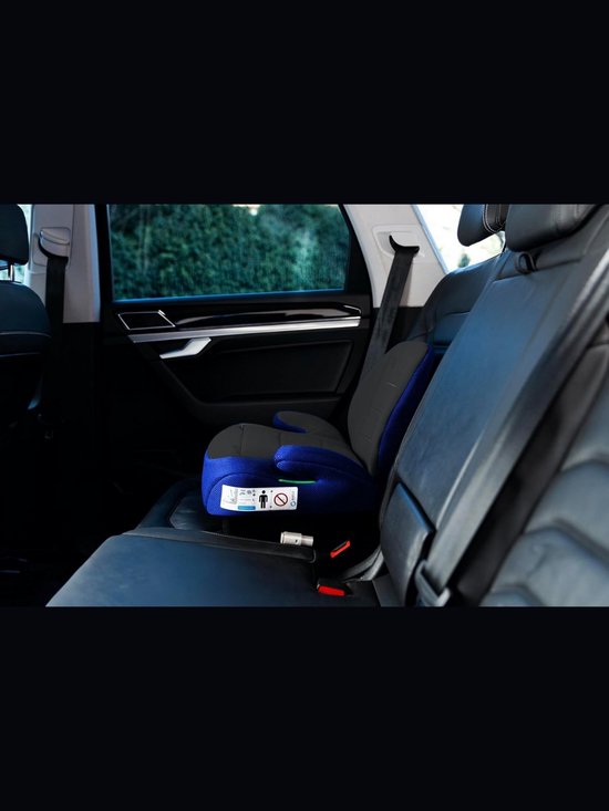 MMM® Zitverhoger Isofix - Autozitje - Stoelverhoger - met Rugleuning - Blauw/Zwart