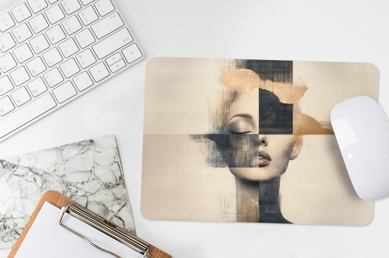 Muismat 27x18 cm - Mousepad Goud - Vrouw - Rechthoeken - Muismatten