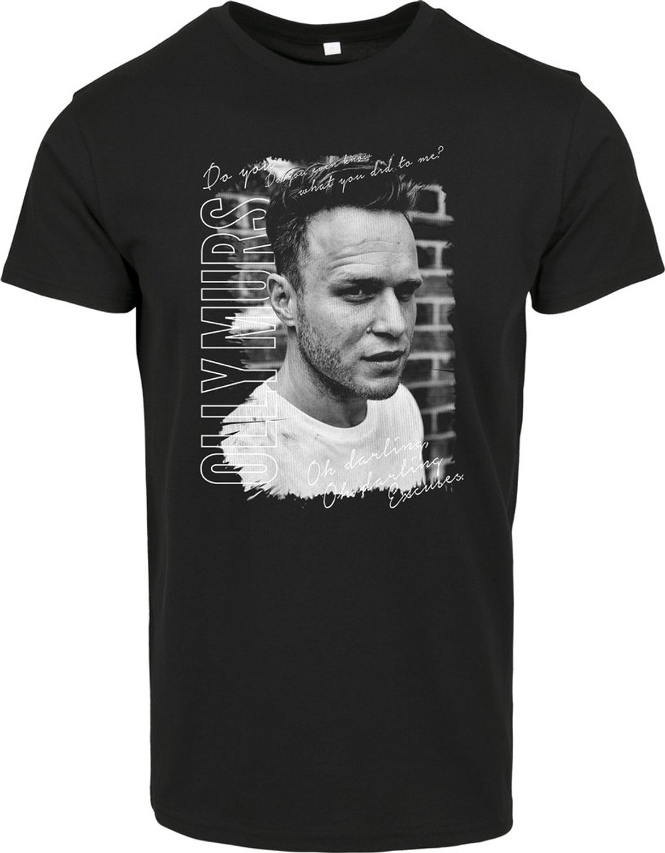 Merchcode Olly Murs - Lyrics Heren T-shirt - L - Zwart