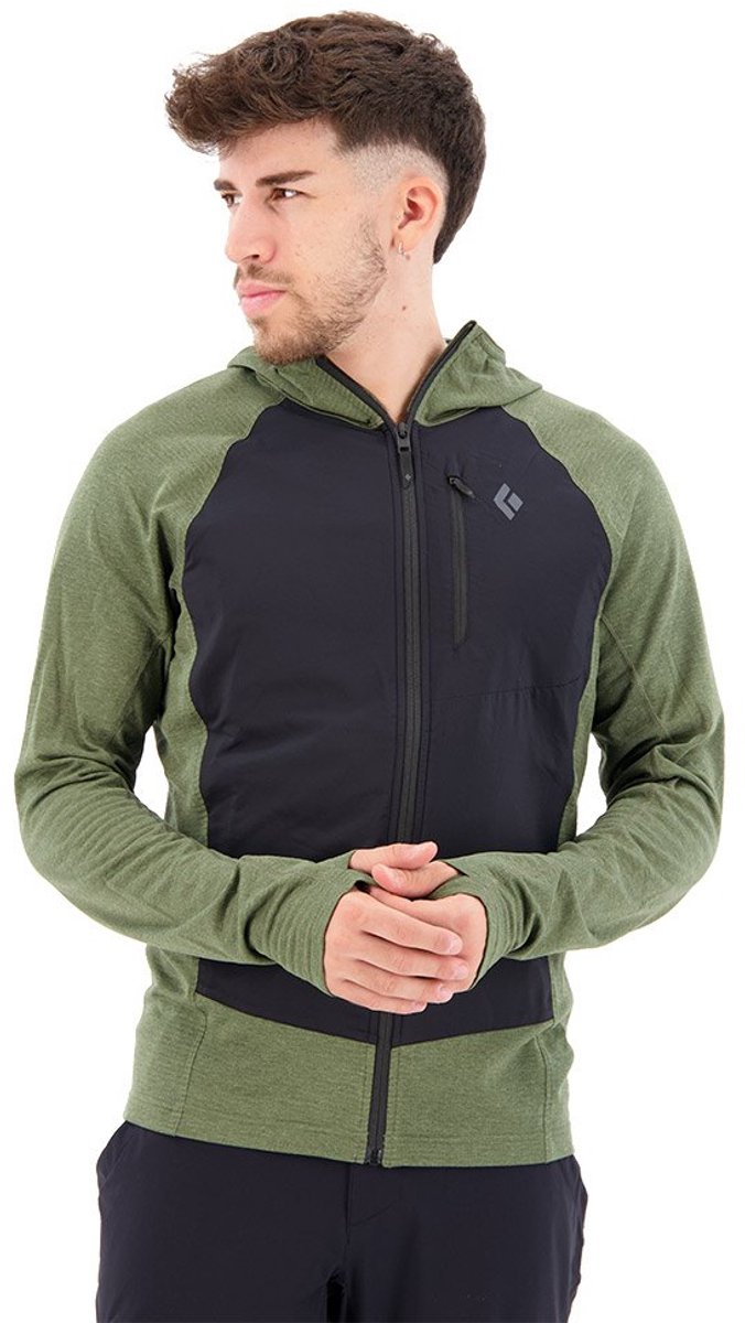 Diamond Coefficient LT Hybrid Hoody Fleecevest Heren Tundra Zwart