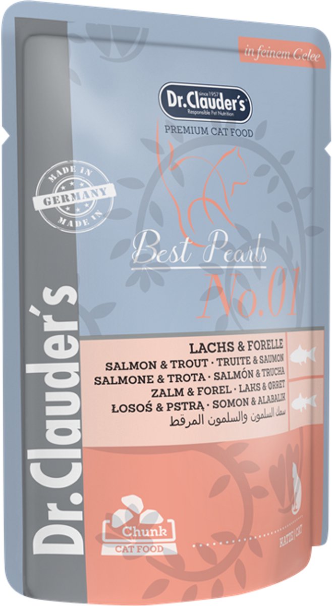 Dr Clauder's Best Choice Cat P.B. 20x100g - Zalm & Forel in Gelei