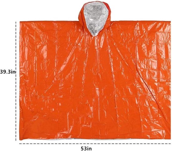 WNHB® Noodtent met nooddeken en slaapzak - 3 delige nooduitrusting - Waterdicht - Compact - Oranje — afbeelding 4
