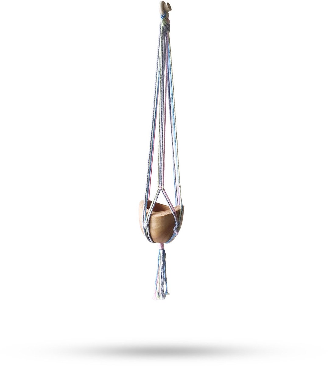 Macramé pannenlap klassiek - pasteltinten badkamer Mediterrane pot