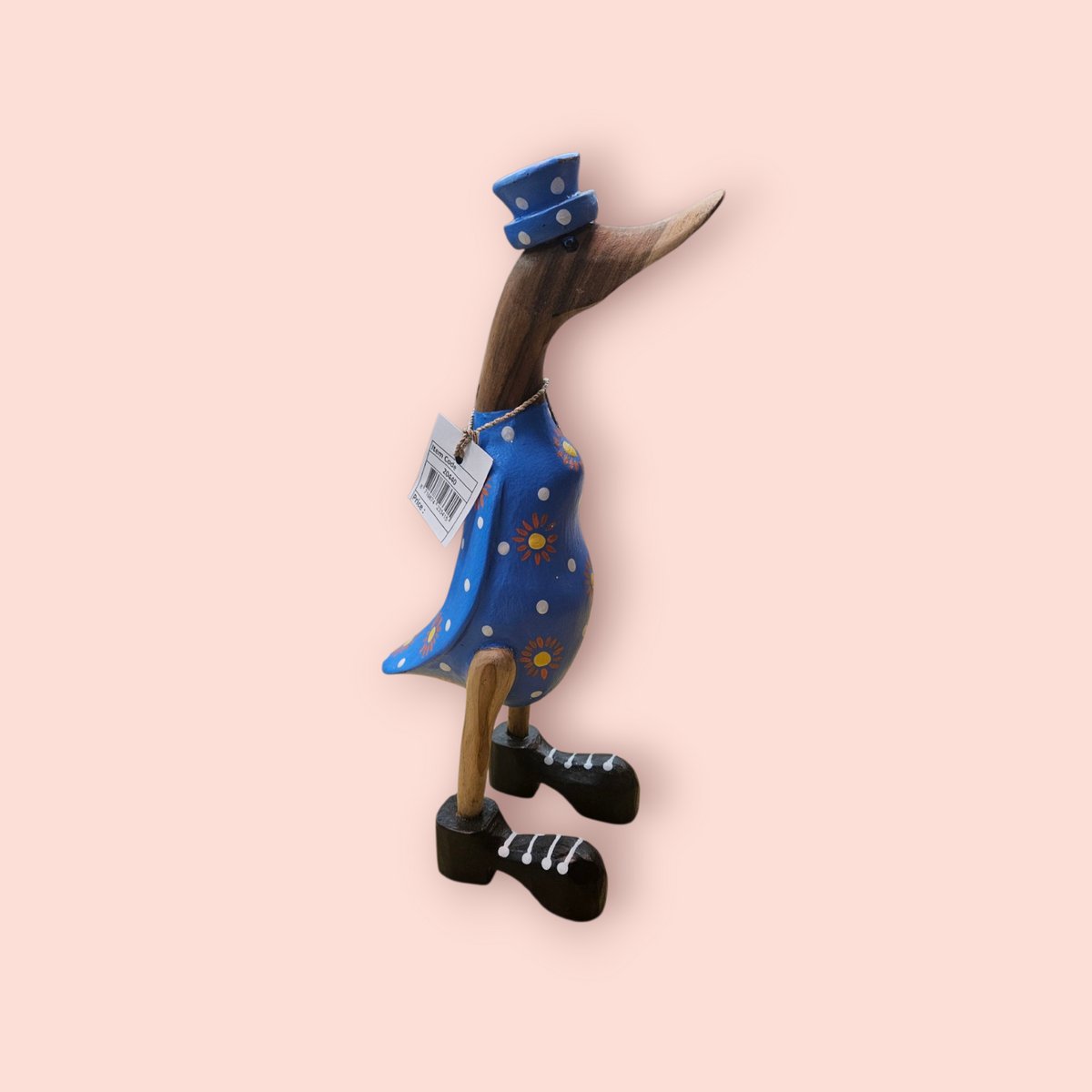 Houten Eend - Blauw met Zonnetjes - 20440
