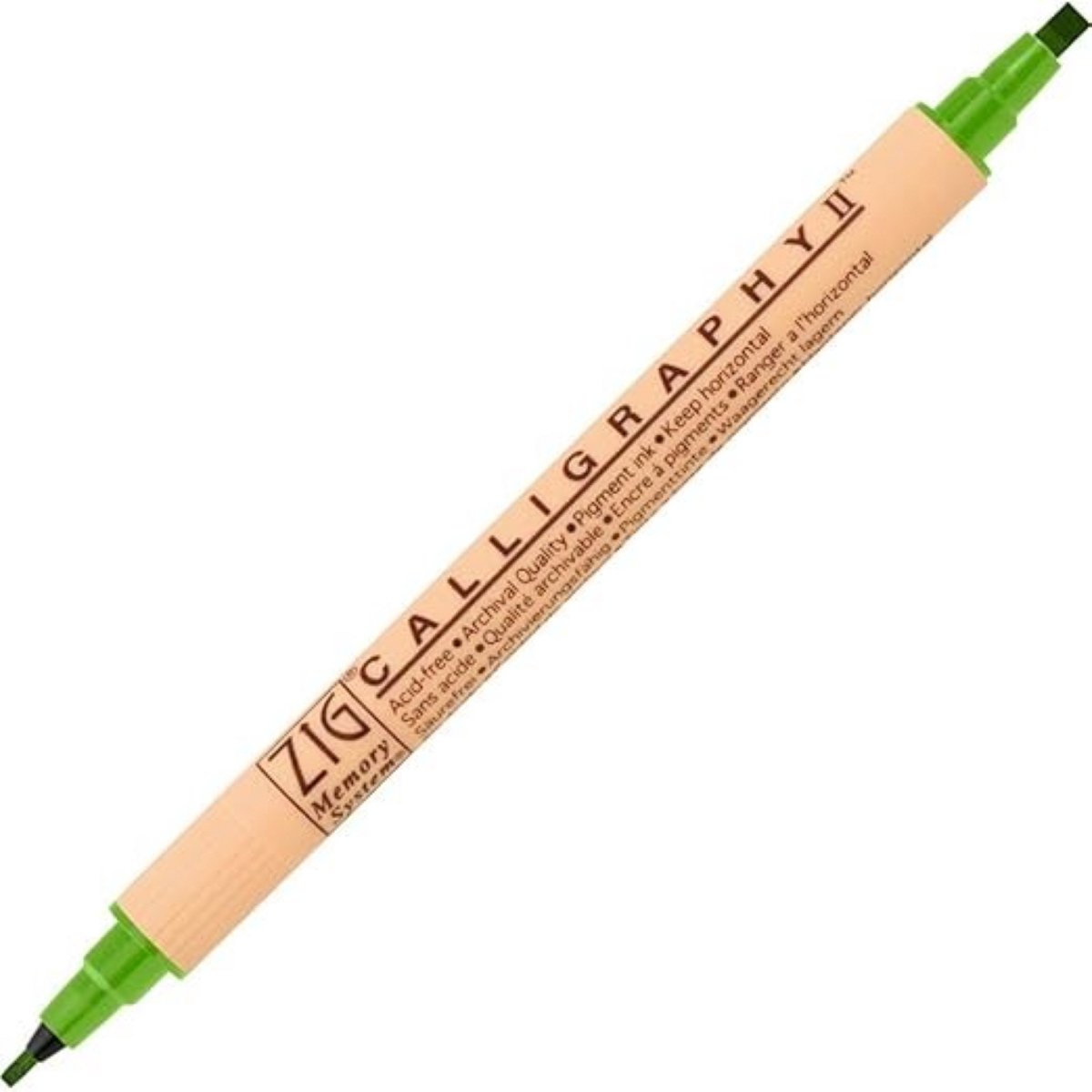 Zig Calligraphy Dual Tip 2mm & 5mm - Spring Green