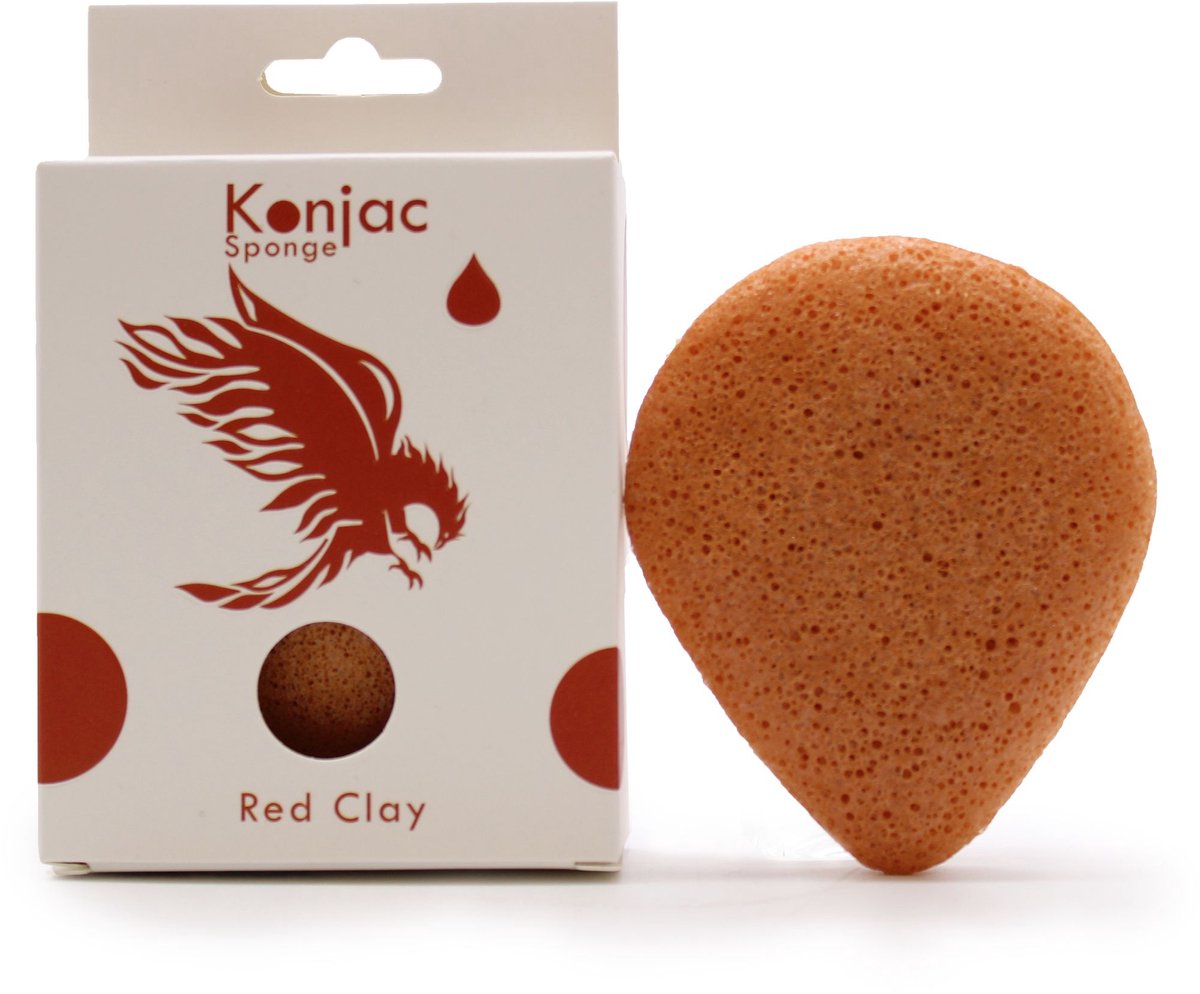 Traanvormige Konjac Spons - Rode Klei - Verjongend