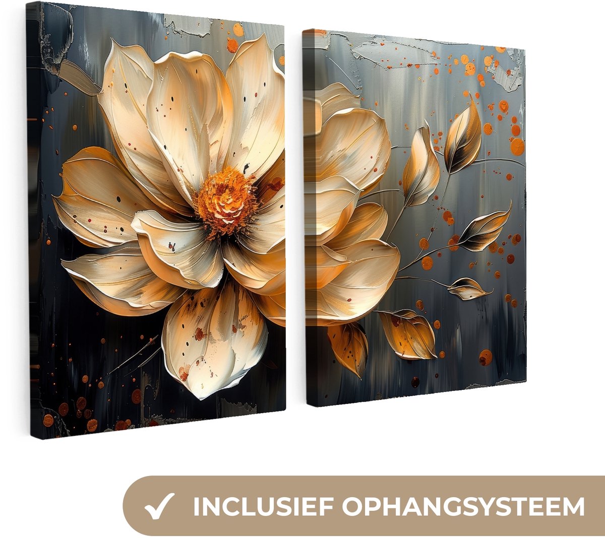 Canvas schilderij set 100×70 cm Wanddecoratie tweeluik
