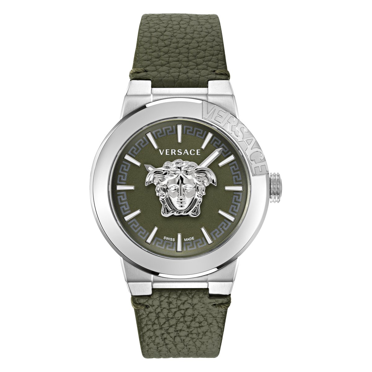 Versace Medusa Infinite Gent VE7E00123 Horloge - Leer - Groen - Ø 43 mm