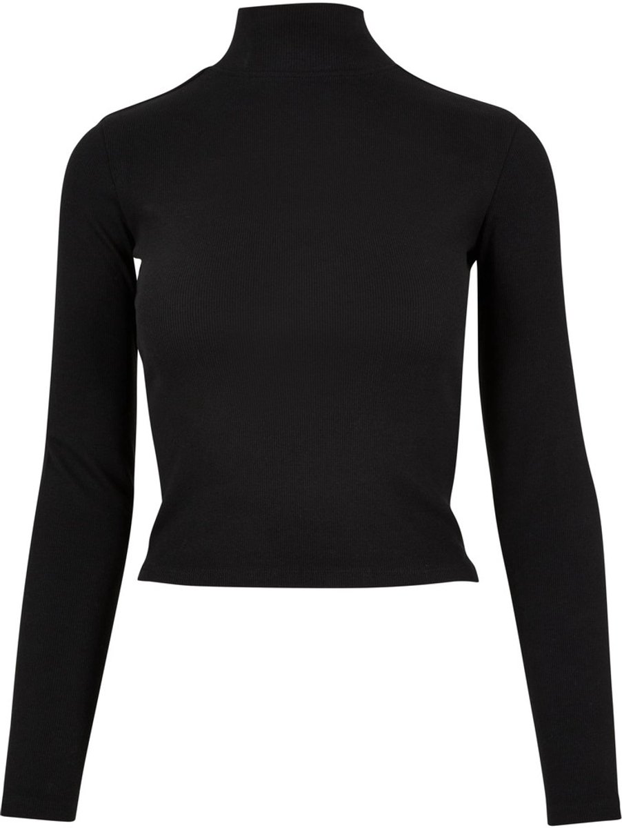 Urban Classics Rib Back Cut Out Longsleeve top S Zwart
