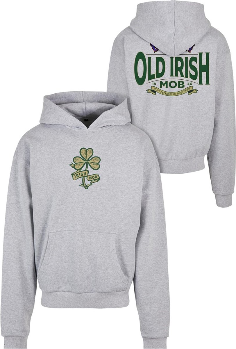 Mister Tee Old Irish Mob Ultraheavy Oversize Hoodie/trui S Grijs