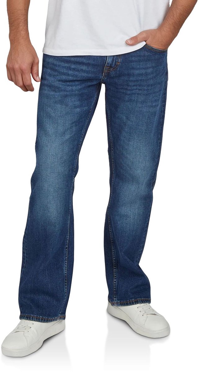 Mustang Heren Jeans Broeken Oregon Bootcut bootcut Fit Blauw Volwassenen