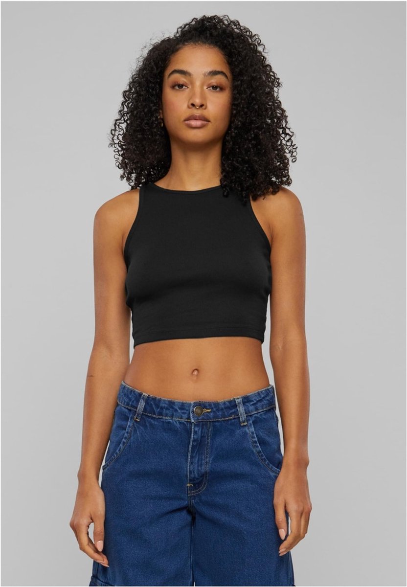 Urban Classics Organic Rib Crop top XL Zwart