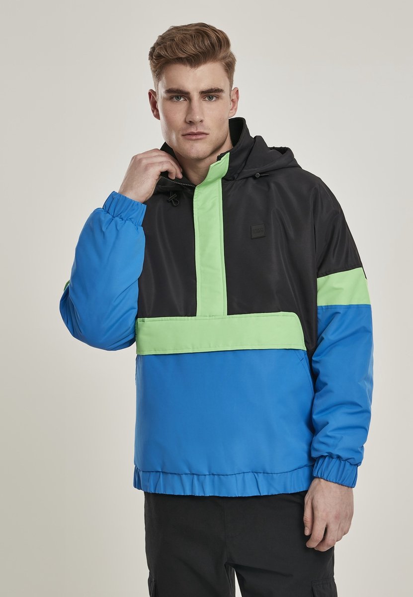 Urban Classics 3-Tone Neon Mix Pullover Jas XS Zwart