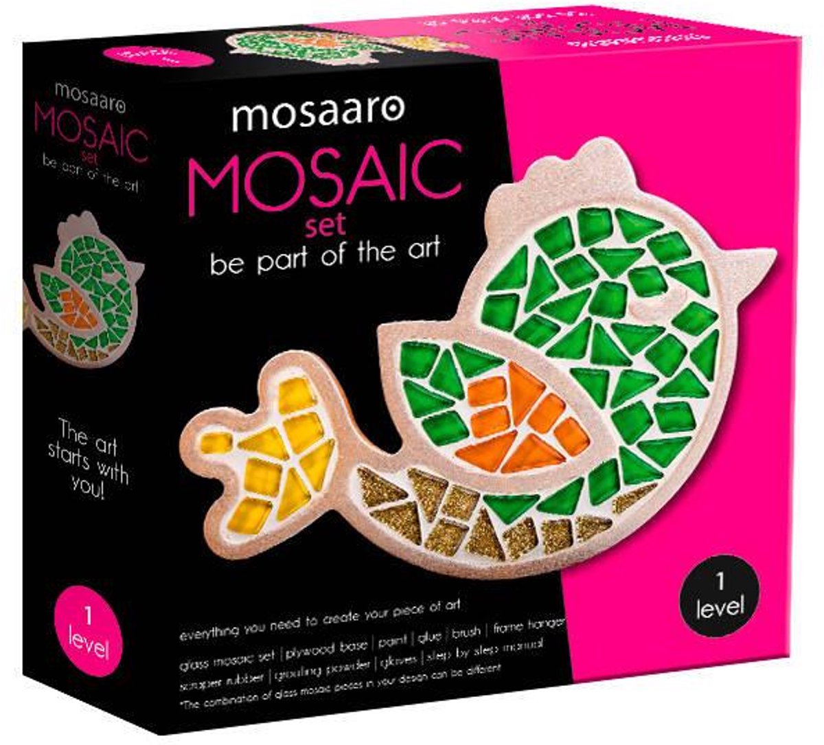 Mosaaro creatieve mozaïekset vogel decoratief knutselpakket.