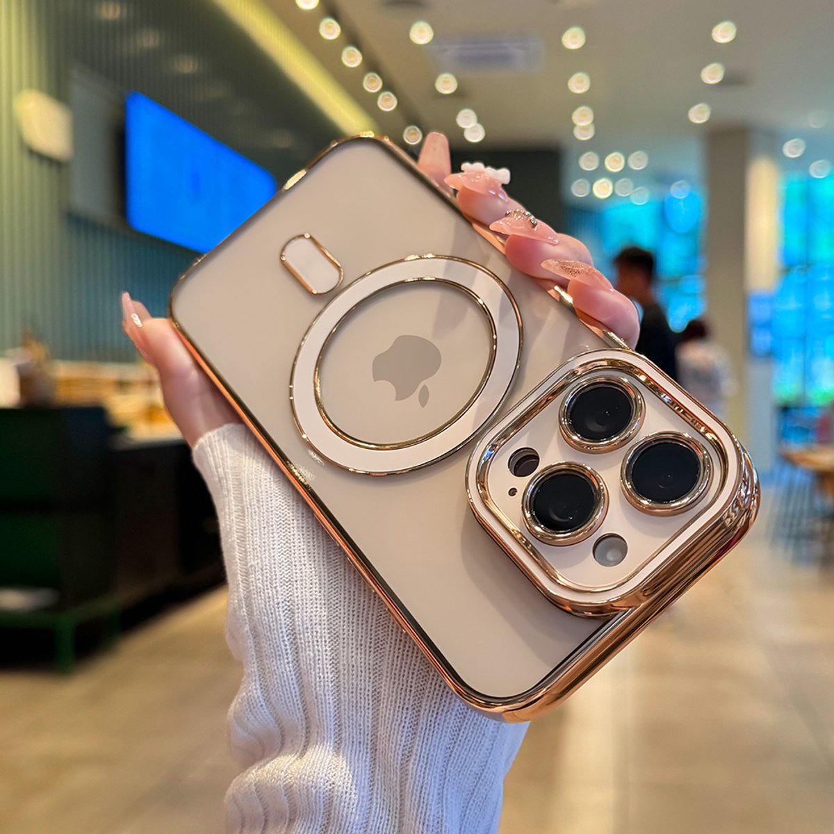 Luxe Magnetische Doorzichtig Hoesje voor iPhone 16 Pro Max Transparant Telefoonhoesje Siliconen Hoes