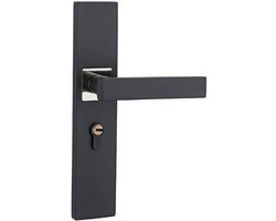 Deursloten voor de Voordeur, Stille Sleutelhendelhendel, Grote Massieve Knopslot Ingesteld voor binnen- en Buitendeuren (zwart zilver)