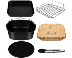 TOVBMUP Airfryer-accessoires - Set van 6 stuks - 22 cm - Geschikt voor COSORI Turboblaze Airfryer XXL 5,5 l 6 l 6,2 l - BPA-vrij - Accessoires geschikt voor heteluchtfriteuses
