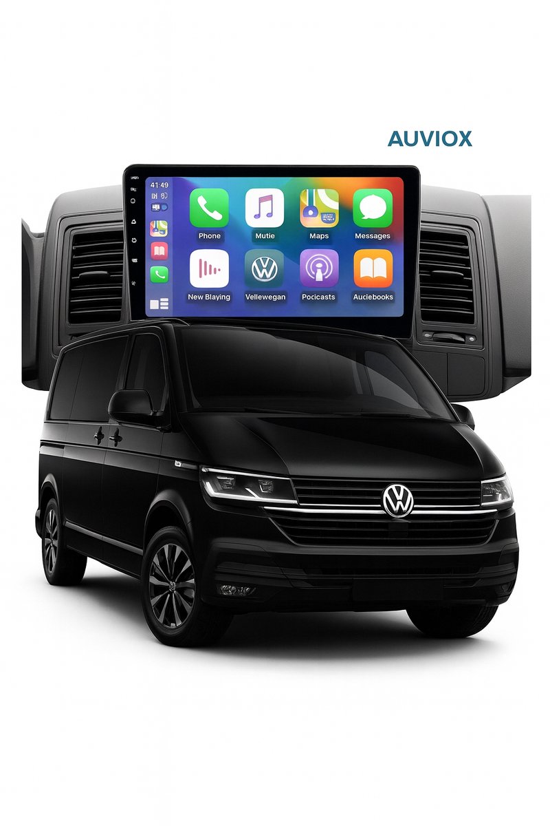 ADIVOX 9 inch geschikt voor VW Transporter/Multivan T5 2010-2015 Android 14 2GB/32GB 8CORE Carplay/Auto/WiFi/RDS/DSP/5G//DAB+